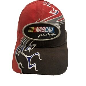 Vtg Red Kudzu Nascar Racing Snapback Hat Adult Full Front Graphics Logo Cap Fire
